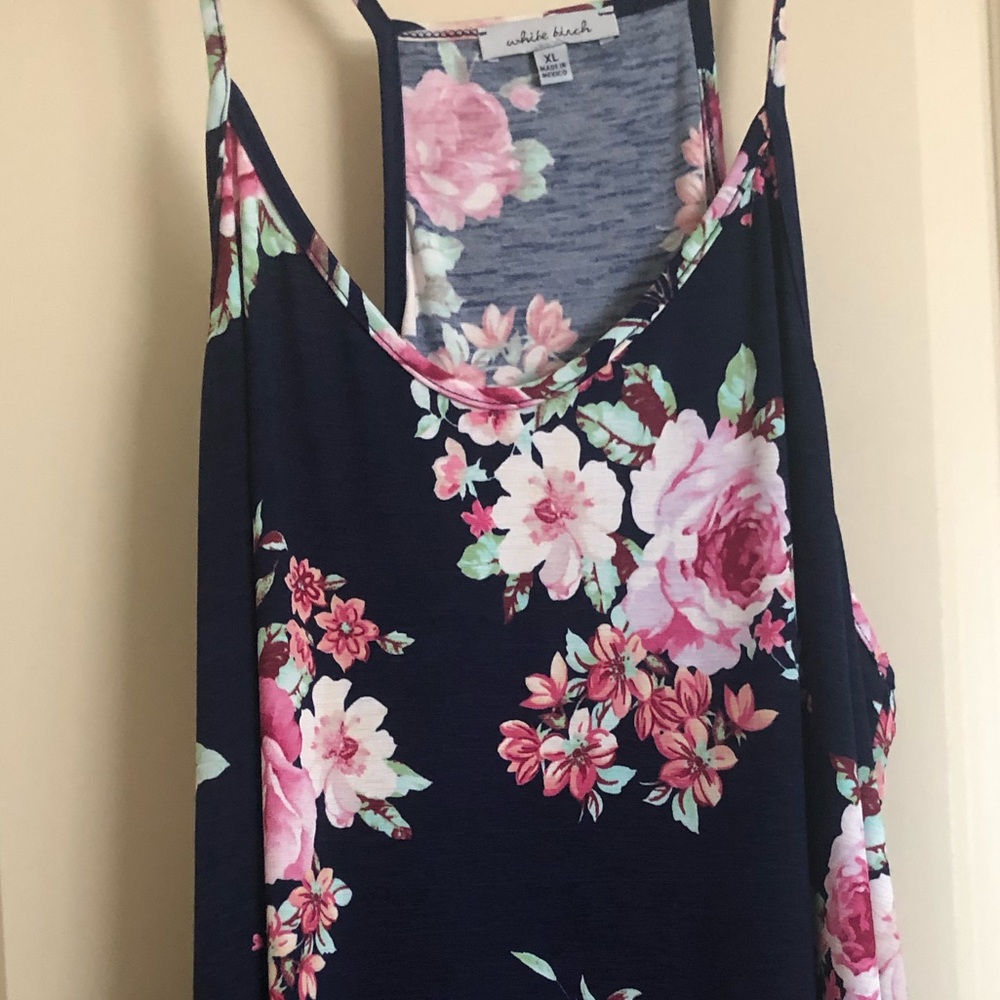 White Birch spaghetti strap swing style top